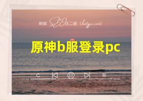 原神b服登录pc