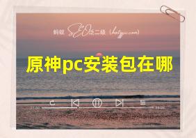 原神pc安装包在哪