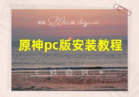 原神pc版安装教程