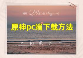 原神pc端下载方法