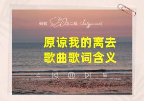 原谅我的离去歌曲歌词含义