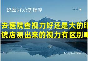 去医院查视力好还是大的眼镜店测出来的视力有区别嘛