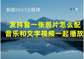 发抖音一张照片怎么配音乐和文字视频一起播放