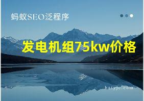 发电机组75kw价格