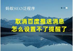 取消百度推送消息怎么设置不了提醒了