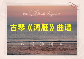 古琴《鸿雁》曲谱