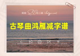 古琴曲鸿雁减字谱