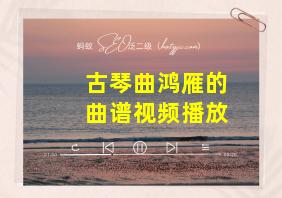 古琴曲鸿雁的曲谱视频播放