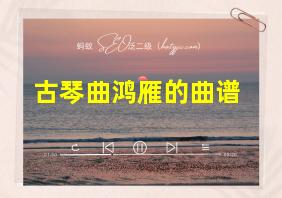 古琴曲鸿雁的曲谱