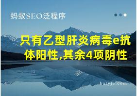 只有乙型肝炎病毒e抗体阳性,其余4项阴性