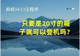 只要是20寸的箱子就可以登机吗?