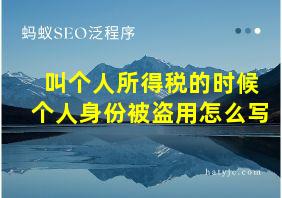 叫个人所得税的时候个人身份被盗用怎么写