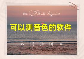 可以测音色的软件