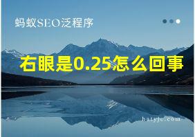 右眼是0.25怎么回事