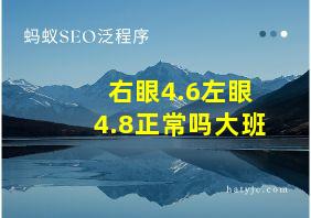 右眼4.6左眼4.8正常吗大班