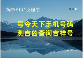 号令天下手机号码测吉凶查询吉祥号