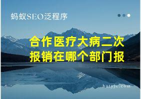 合作医疗大病二次报销在哪个部门报