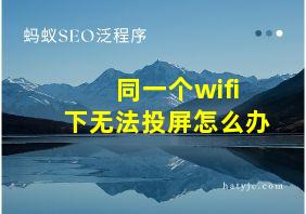 同一个wifi下无法投屏怎么办