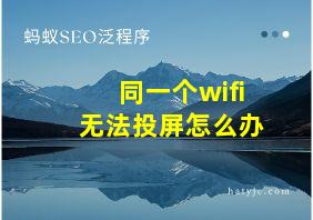 同一个wifi无法投屏怎么办