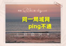 同一局域网 ping不通