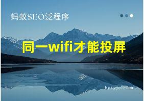 同一wifi才能投屏