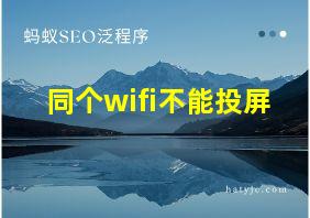 同个wifi不能投屏