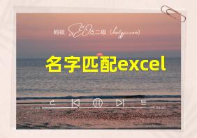 名字匹配excel