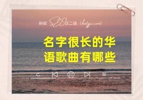 名字很长的华语歌曲有哪些