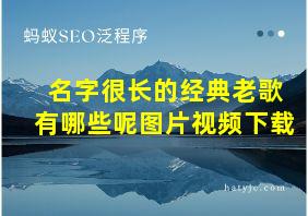 名字很长的经典老歌有哪些呢图片视频下载