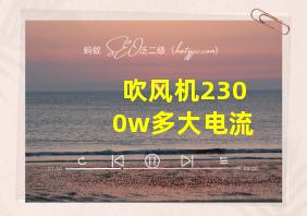 吹风机2300w多大电流