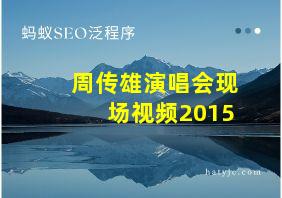 周传雄演唱会现场视频2015