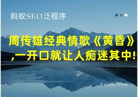 周传雄经典情歌《黄昏》,一开口就让人痴迷其中!