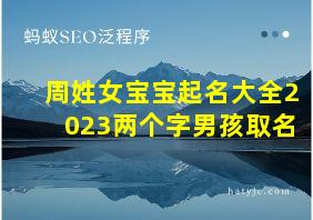 周姓女宝宝起名大全2023两个字男孩取名