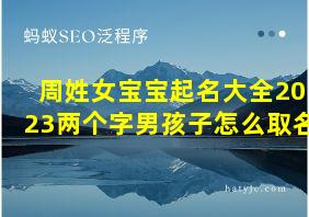 周姓女宝宝起名大全2023两个字男孩子怎么取名