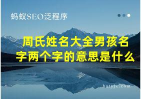 周氏姓名大全男孩名字两个字的意思是什么