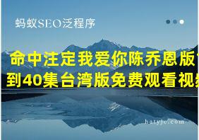 命中注定我爱你陈乔恩版1到40集台湾版免费观看视频