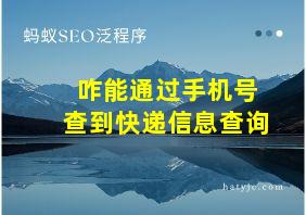 咋能通过手机号查到快递信息查询