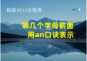 哪几个字母前面用an口诀表示