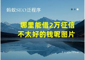 哪里能借2万征信不太好的钱呢图片