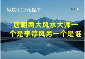 唐朝两大风水大师一个是李淳风另一个是谁