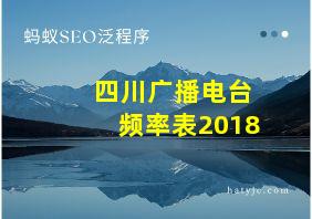 四川广播电台频率表2018