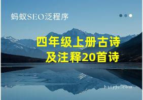 四年级上册古诗及注释20首诗