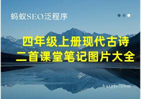 四年级上册现代古诗二首课堂笔记图片大全