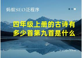 四年级上册的古诗有多少首第九首是什么