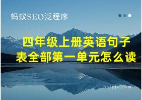 四年级上册英语句子表全部第一单元怎么读