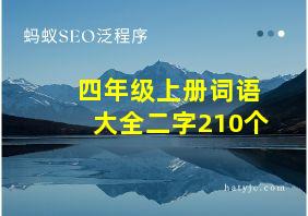 四年级上册词语大全二字210个