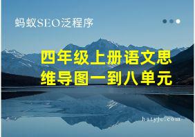 四年级上册语文思维导图一到八单元