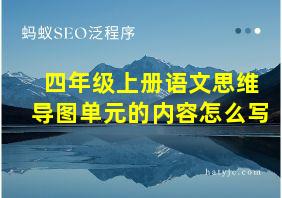 四年级上册语文思维导图单元的内容怎么写