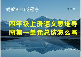 四年级上册语文思维导图第一单元总结怎么写