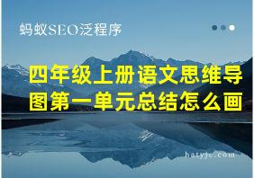 四年级上册语文思维导图第一单元总结怎么画